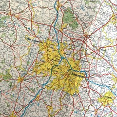 1971 Large ESSO Road Map Midlands & East Anglia Vintage Historic Old British Map