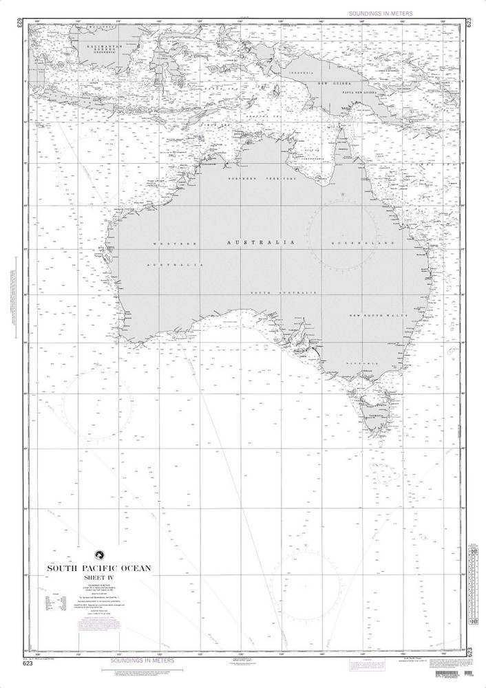 South Pacific Ocean (Sheet IV) | Waterproof NGA Chart 623