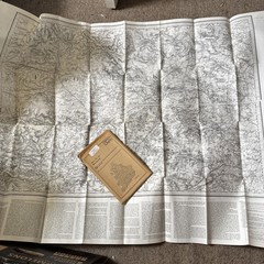 Vintage Map Sheet No 46 Norwich Norfolk Black & White Folded Reprint In Envelope