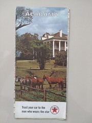 Vintage Texaco Road Map Alabama USA 1966 Folding Paper Map.