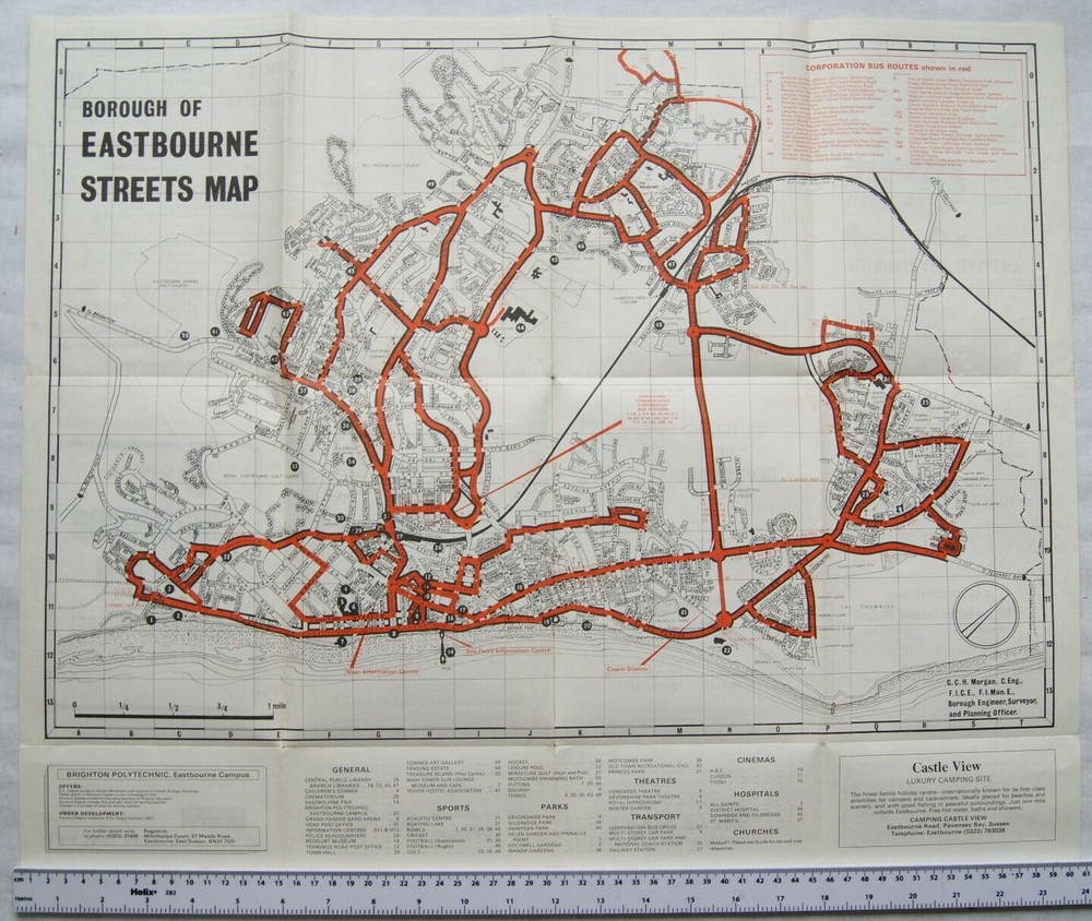 1980 Eastbourne Street Plan & Guide to Principal Attractions