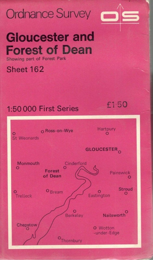 GLOUCESTER FOREST DEAN No 162 1974 39782 1.500 000 First Series Ord Survey Map