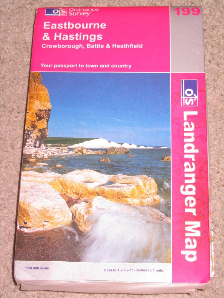 Ordnance Survey Landranger Map Sheet 199 Eastbourne & Hastings – 2006 Laminated