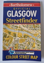 Vintage 1991 Official Glasgow Streetfinder Colour Papwr Fold Up Bartholomew Map