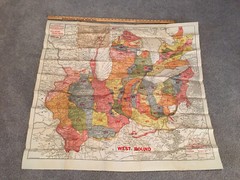 Vintage International Correspondence School Map West Bound Freight Rates