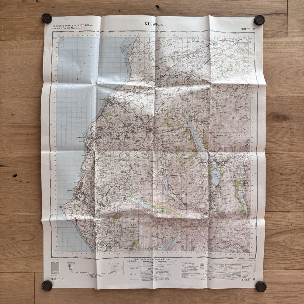 Vintage Ordinance Survey Map Sheet Keswick