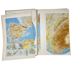 Britannica World Atlas Hardcover Book 1956 Edition Beige Cover Maps Geography