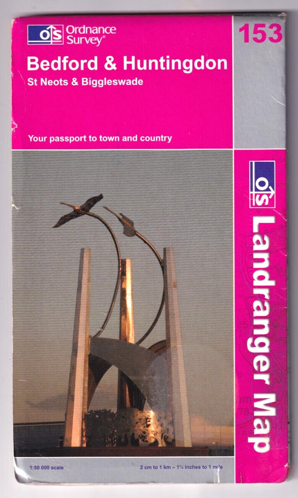 BEDFORD & HUNTINGDON – Ordnance Survey Landranger Map