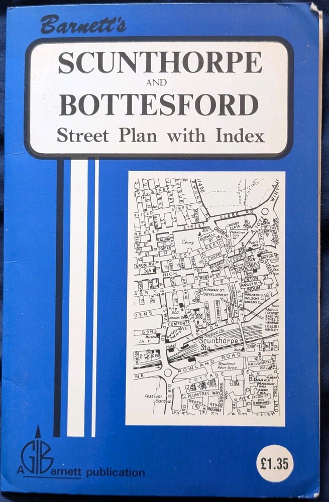 Barnett’s Street Plan with index Scunthorpe and Bottesford Vintage Ordnance Map