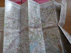 Landranger maps x 6   all ex library maps okay  plastic covered.