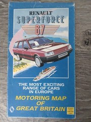 Renault Superforce ’87 Motoring Road Map of Great Britain 1980s 1987