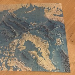 National Geographic 1971 Artic Ocean Floor Map Siberia Alaska