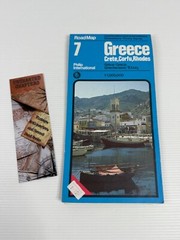 Greece Crete Corfu Rhodes 1977 Vintage Philip Int. Fold Out Paper Road Map 7