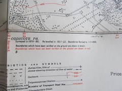 VINTAGE OS MAP OF KNEBWORTH AREA HERTFORDSHIRE 1946 SIX INCHES TO ONE MILE