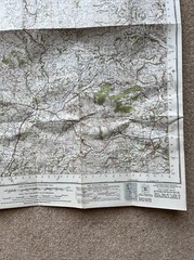 Vintage OS One Inch Map – Montgomery & Llandrindod Wells – Sheet 128 – 1947