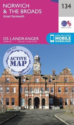 Norwich & The Broads (Map) OS Landranger Active Map