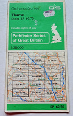Ordnance Survey Map – Pathfinder – Thame – Sheet SP 60/70 – 1:25000 – 1982