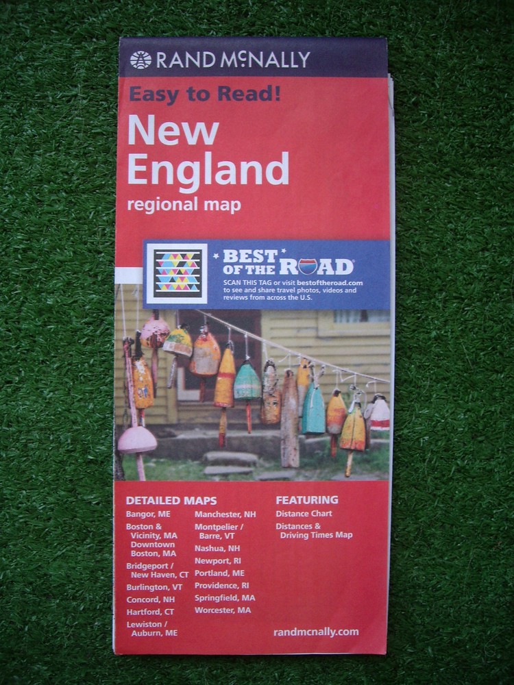 New England Map – Randy McNally – Regional map – Mappa / Cartina