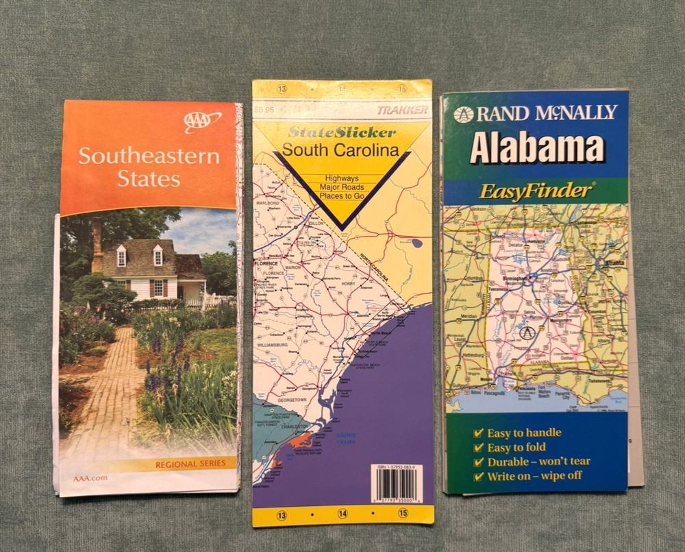 Rand McNally, TRAKKER Easy to Fold: South Carolina, Alabama State Laminated Map