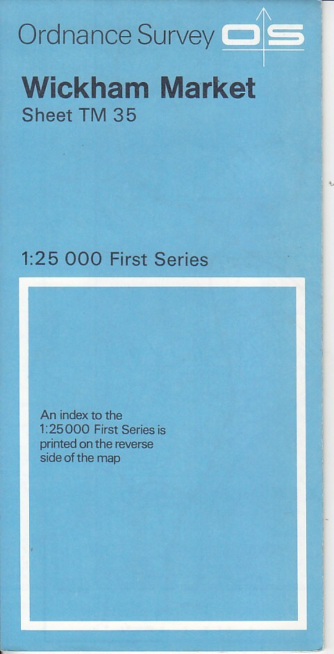 Ordnance Survey (OS) 1:25,000 First Series Map Sheet TM 35 Wickham Market