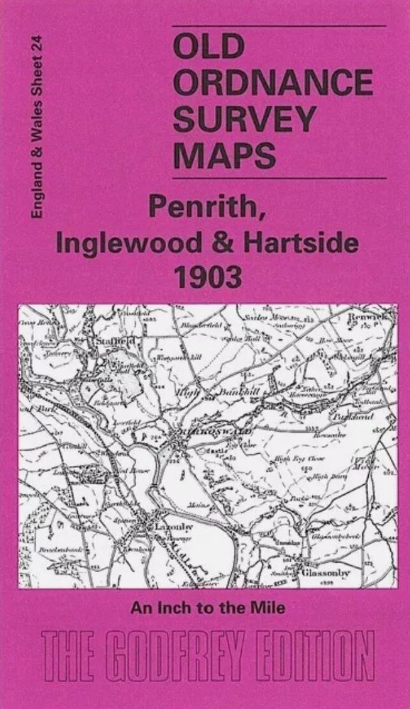 MAP OF Penrith, Inglewood & Hartside 1903 One Inch Sheet 24 by Neil Gander NEW