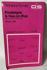 Ordnance Survey 1:50,000 Map – Presteigne & Hay-on-Wye – Sheet 148 – 1974