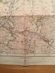 1921 Ordnance Survey One Inch Contoured Road Map 59 Dolgelley And Lake Vyrnwy
