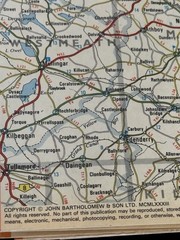 Vintage Bartholomew Maps Handy Map of Ireland Multicolor Booklet Easy Fold 1983
