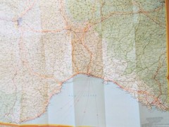 Vintage Italian Road Map of Italy Piemonte Liguria Valle d’Aosta Double sided
