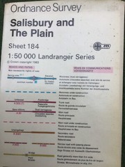 Vintage Ordnance Survey Waterproof Landranger Map Salisbury The Plain Sheet 184
