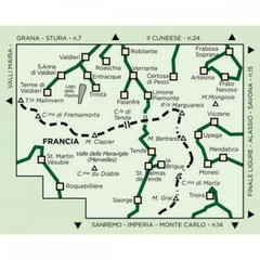 Italy France Maritime and Ligurian Alps 50k IGC Map 8 hiking GTA Via Alpina