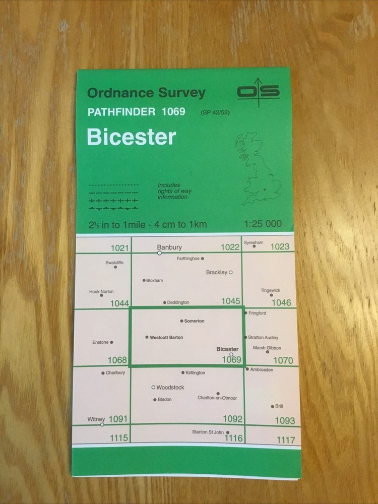 1994 Ordnance Survey Pathfinder Map 1069 SP 42/52 Bicester (incl Somerton )
