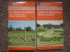 182 193 ST ALBANS LUTON STEVENAGE HATFIELD EXPLORER ORDNANCE SURVEY MAPS JOB LOT