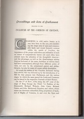 Croydon Inclosure Act & Award 1797 & List of Occupiers, etc