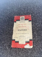 Ornance Survey one inch map -Stafford -1953 -sheet 119-cloth Paper