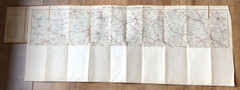Bacon’s motoring & cycling road map, Reading, early 1900s vintage, imperfect