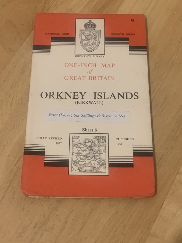 Ordnance Survey One Inch Map 6 Seventh Series Orkney Islands Kirkwall 1959