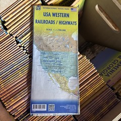 USA WESTERN RAILROADS AND HIGHWAYS TRAVEL REFERENCE MAP By Itmb Publishing Ltd