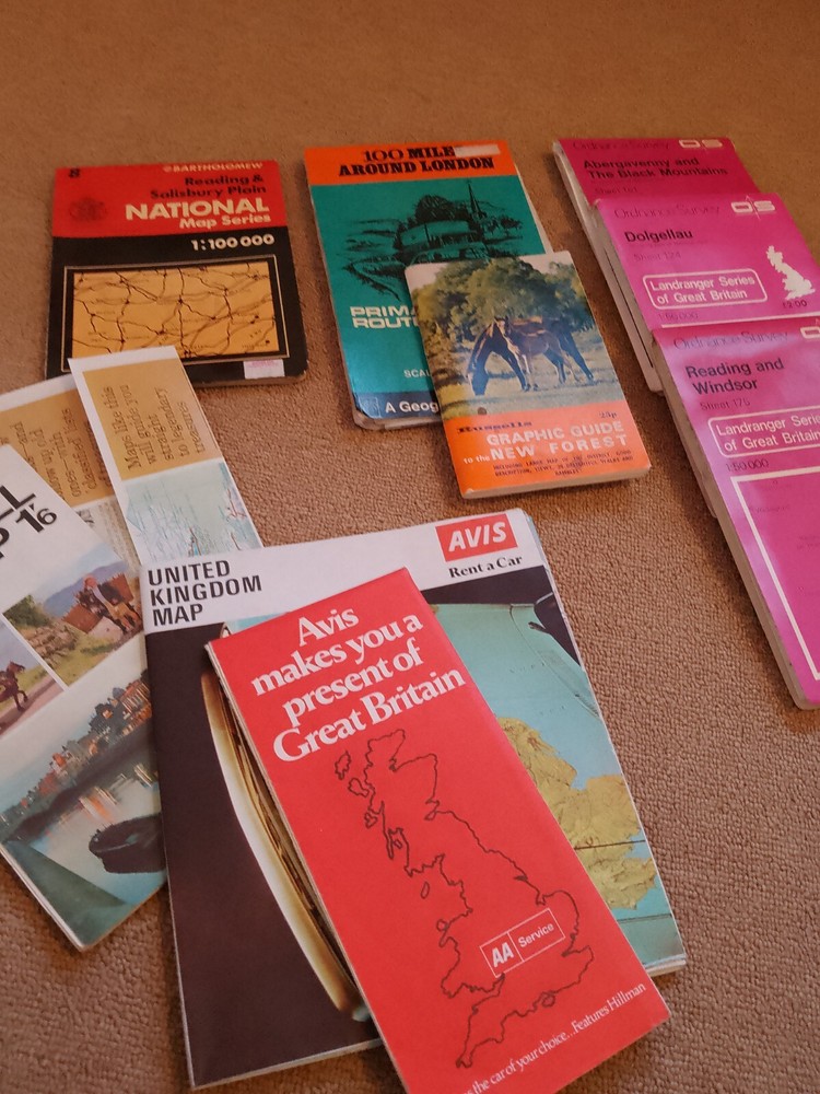 Vintage United Kingdom/ Great Britain Road Maps & Associated Leaflet Bundle (10)