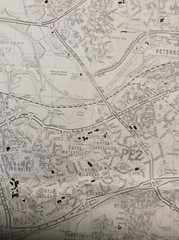 Peterborough Ramsey Whittlesey fold out street map with index b/w B2 size unfold
