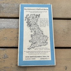 PERTHSHIRE Bartholomew Revised Contoured Half Inch Map sheet 48 Paper 1953