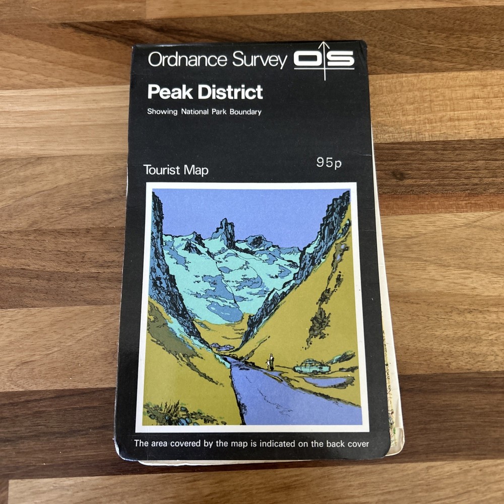 PEAK DISTRICT – ORDNANCE SURVEY TOURIST MAP 1963 Buxton Kinder Bakewell