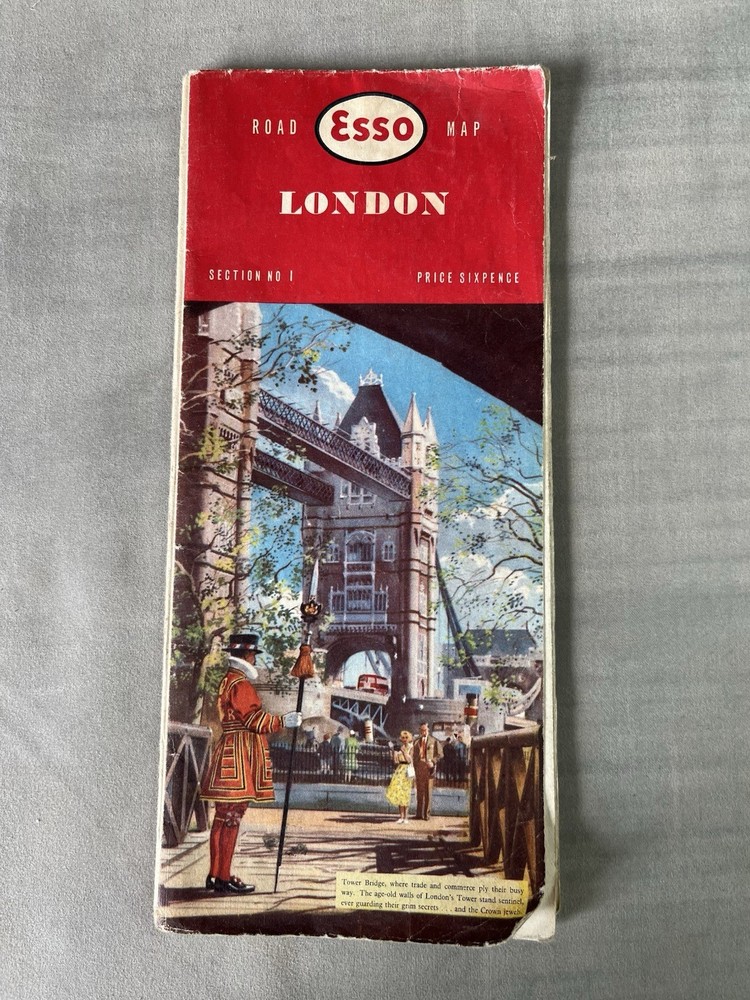 England : London – Section No. 1 Road Map and Central London Street Index – Esso