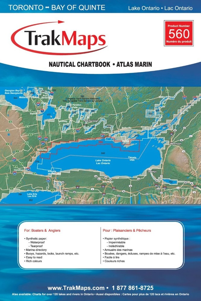 Lake Ontario: Toronto – Bay of Quinte | Waterproof Chartbook | 12 x 18