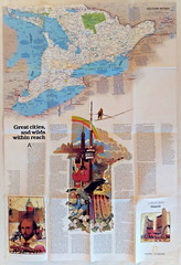 CANADA Quebec BC Ontario, Lot of 8, National Geographic Educational Maps Posters
