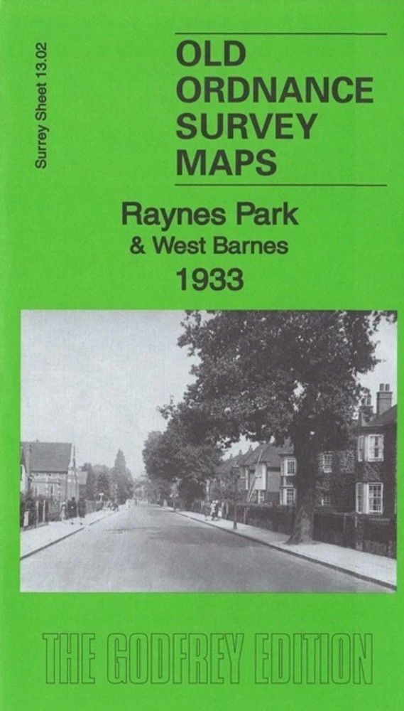MAP OF Raynes Park & West Barnes 1933 Surrey Sheet 13.02 by Richard Oliver NEW