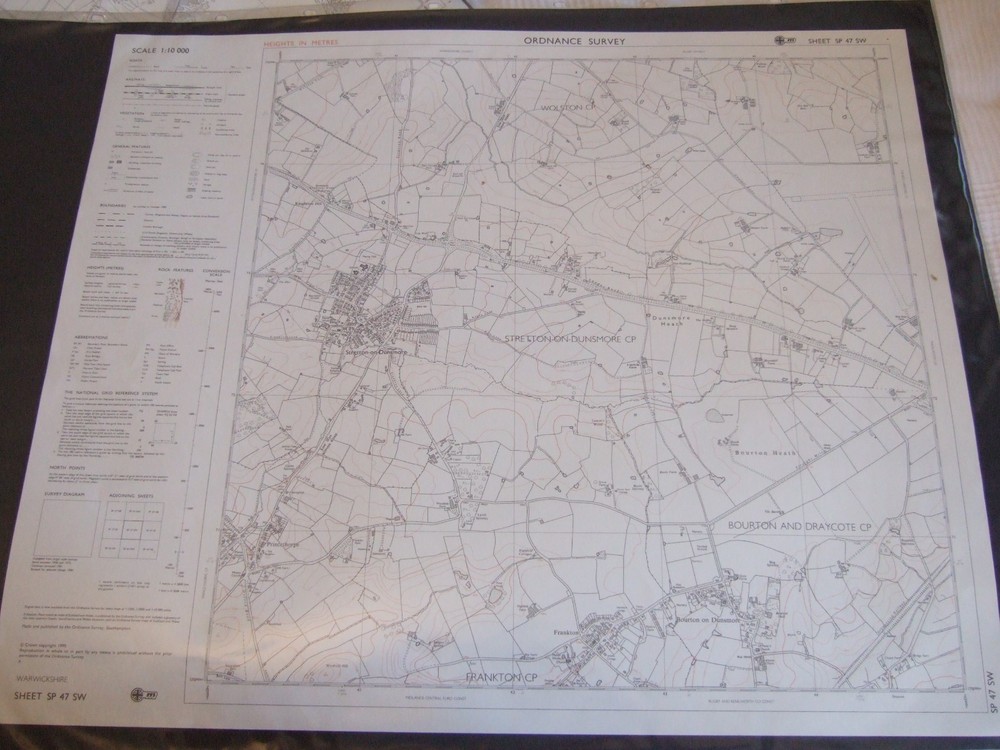 Ordnance Survey (OS) 1:10 000 Original Sheet Map, WARWICKSHIRE SP 47 SW, 1990