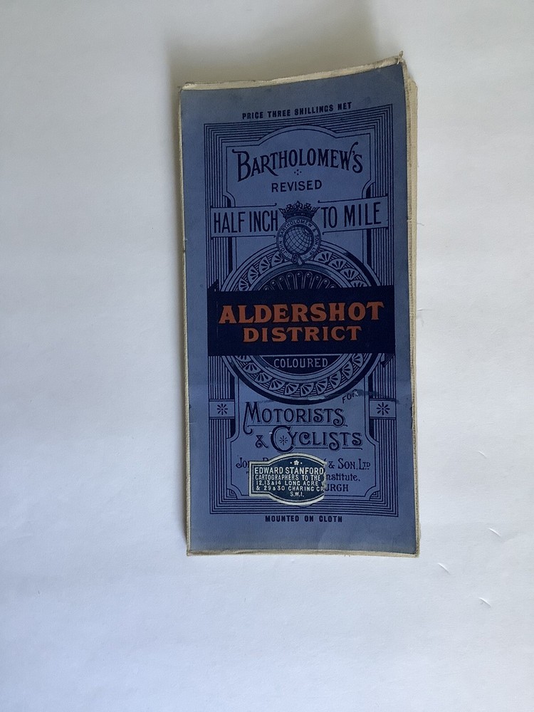 Bartholomew Half Inch Aldershot District Map Cloth Hampshire Berkshire Surrey