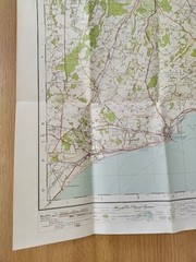 1931 Ordnance Survey 1 Inch To 1 Mile Contoured Road Map, #117 East Kent, Cloth
