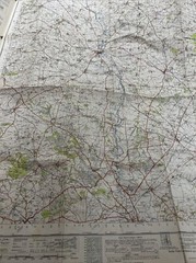 BANBURY Ordnance Survey Cloth Map 1946 Sixth Series No 145 Bicester Culworth
